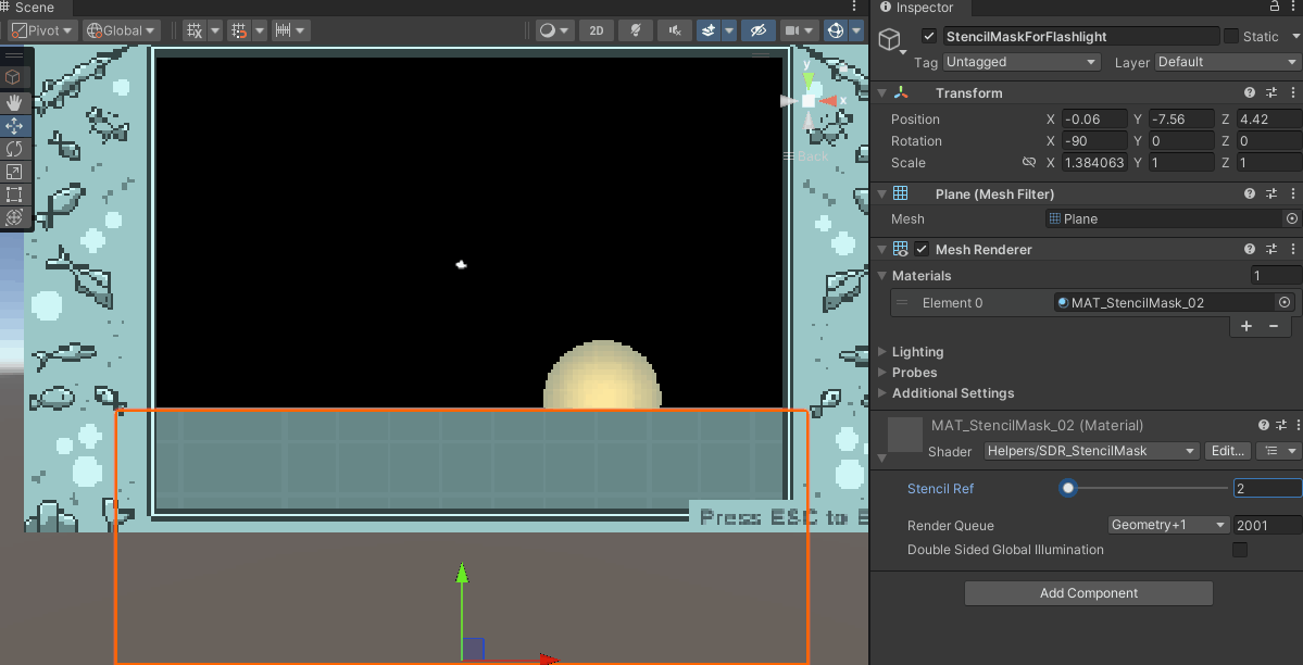 Here you can see how the second mask values affect the light texture rendering
