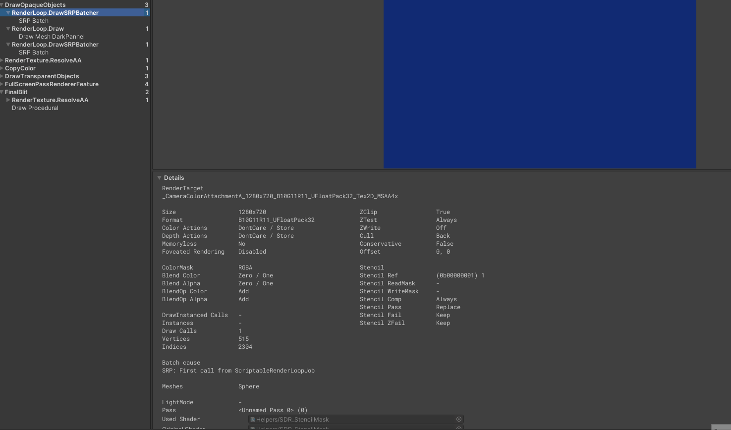 sorry for the poor resolution! this shows the sequence of values 1, 0 and 2 as the stencil refs