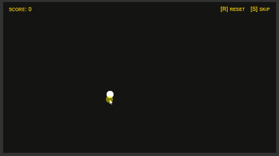 Gif depicting a white ball getting propelled away with mouse input