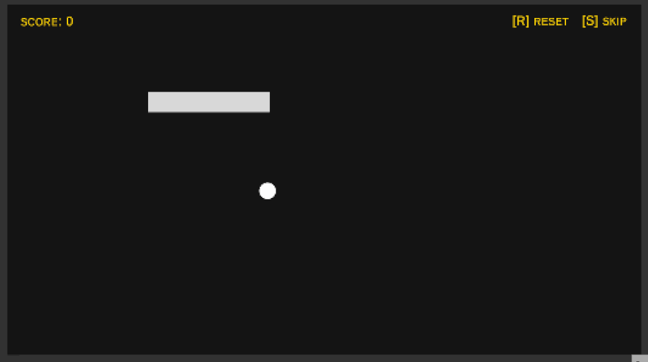 Gif depicting a white ball hitting a white rectangle, and being reflected away