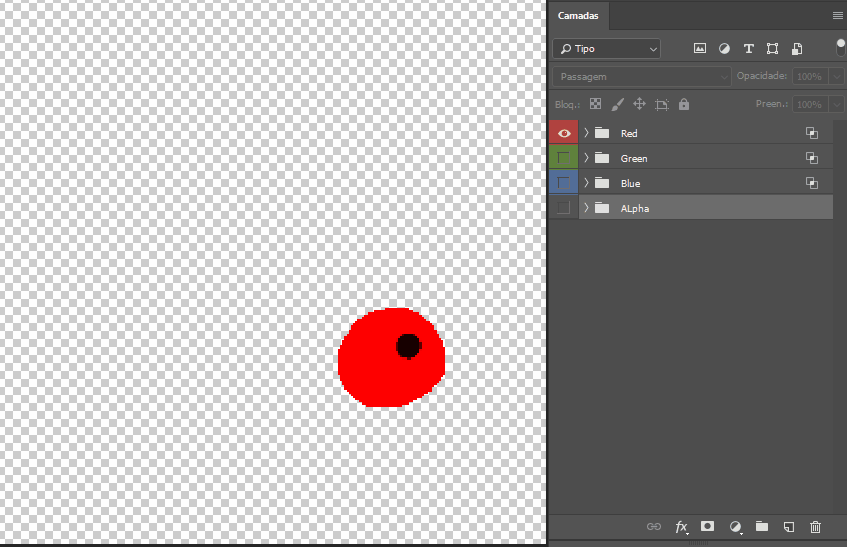 gif of a photoshop image file showing different information stored in each RGBA channel