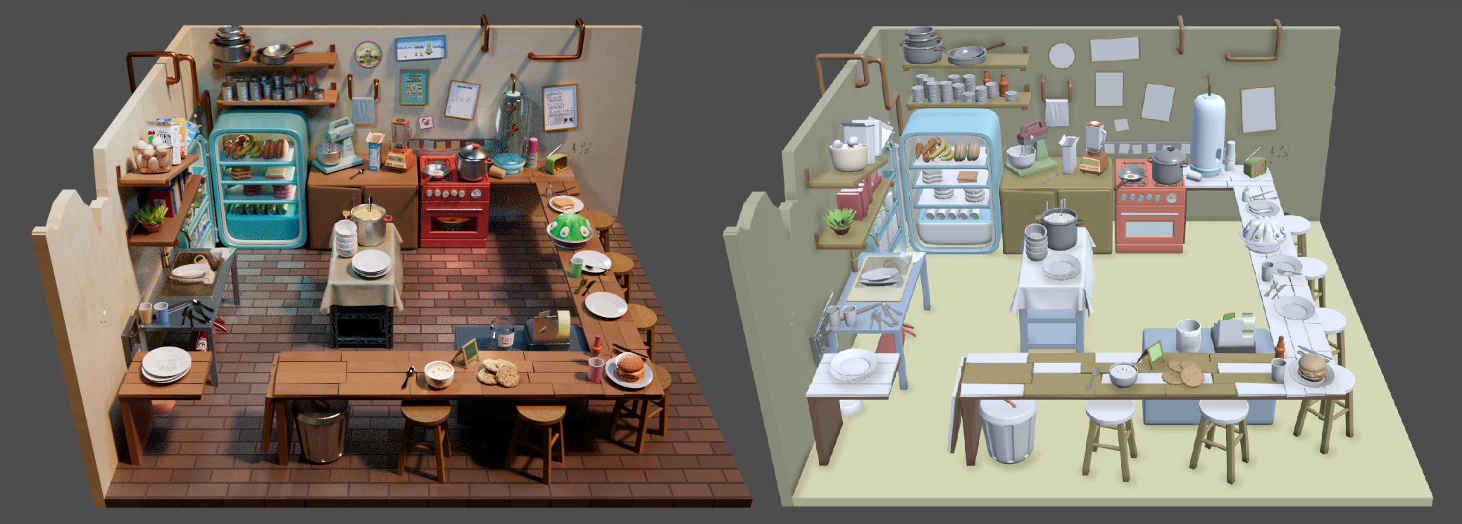LEFT is BLENDER, RIGHT is UNITY. this proves Blender is the superior software!
