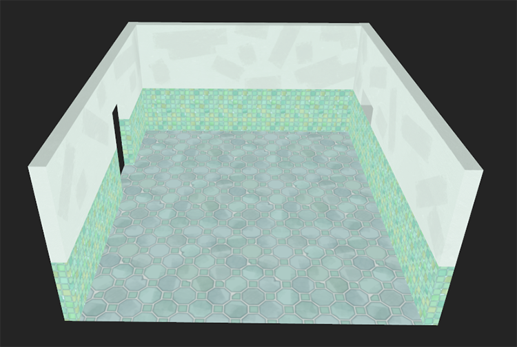 an empty bathroom - but the tiles help it not to feel that empty!